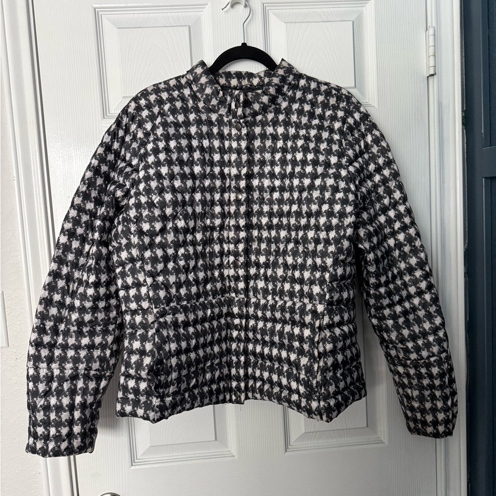 Black and White Houndstooth Women's Jacket